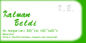 kalman beldi business card